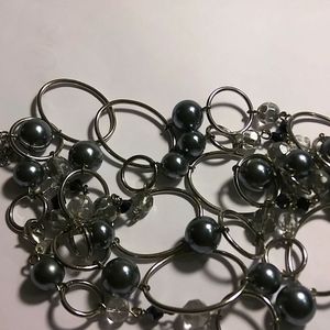 Lia Sophia Silver Tone with Clear Beads Grey Beads Belt